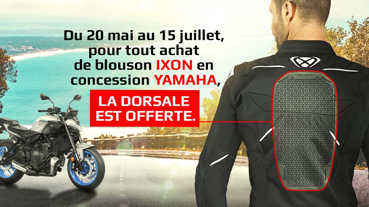 Une dorsale offerte pour l'achat d'un blouson Ixon