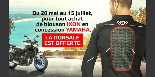 Une dorsale offerte pour l'achat d'un blouson Ixon