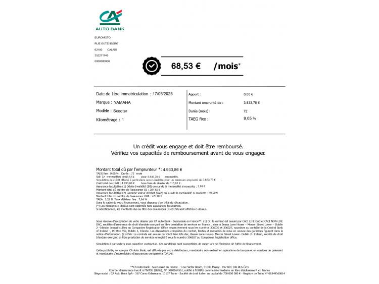 YAMAHA NMAX 125 TECH MAX (1 Km) (A PARTIR DE 68€/MOIS)