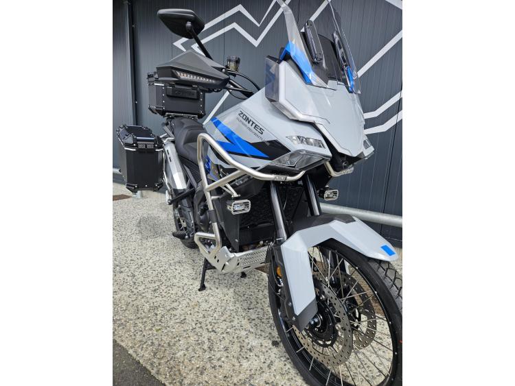 ZONTES 703 adventure bagagerie crash bar et feu additionnel inclus Bleu ou Gris 