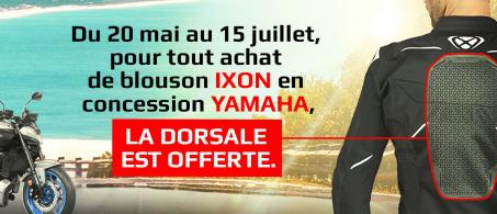 Une dorsale Fanom est offerte pour l’achat d’un blouson IXON en concession.